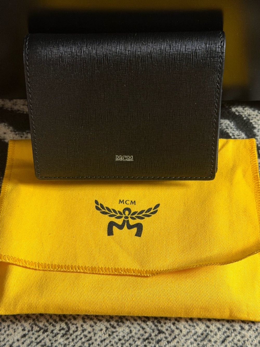 MCM Aren Embossed Leather Bifold Wallet